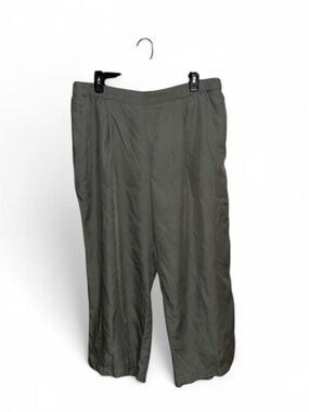 J. Jill Pull On Wide Leg Green Lyocell Cropped Trouser Pants Women’s Size Large